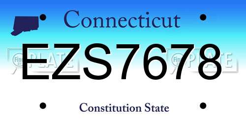 EZS7678 Connecticut License Plate