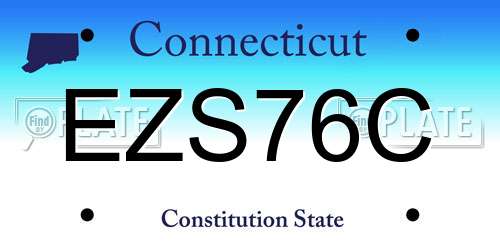 EZS76C Connecticut License Plate