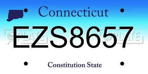 EZS8657 Connecticut License Plate