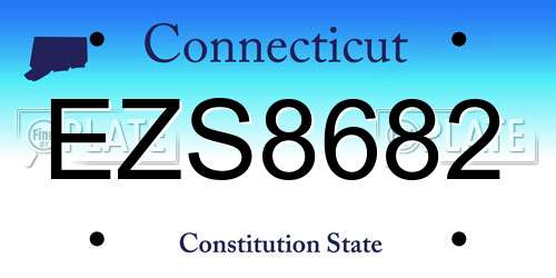 EZS8682 Connecticut License Plate