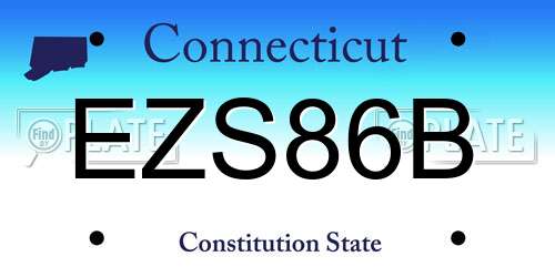 EZS86B Connecticut License Plate