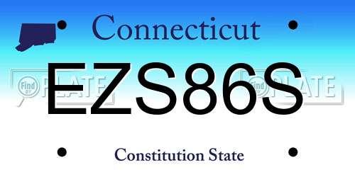 EZS86S Connecticut License Plate