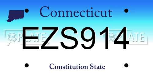 EZS914 Connecticut License Plate