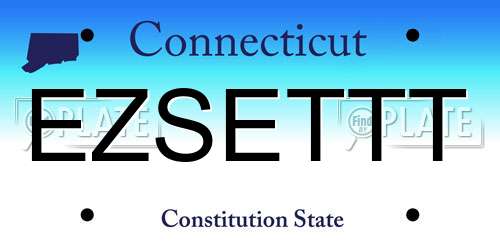 EZSETTT Connecticut License Plate