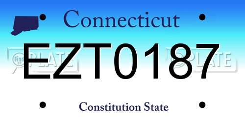 EZT0187 Connecticut License Plate