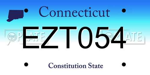 EZT054 Connecticut License Plate