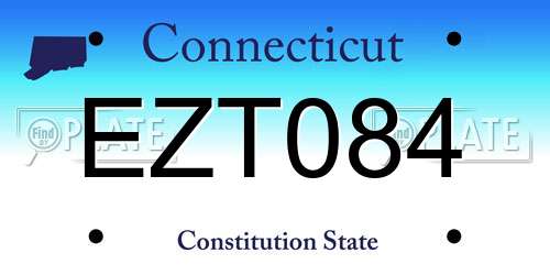 EZT084 Connecticut License Plate