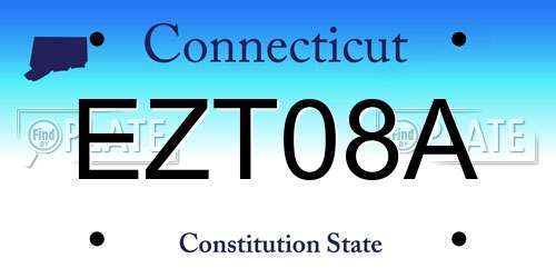 EZT08A Connecticut License Plate