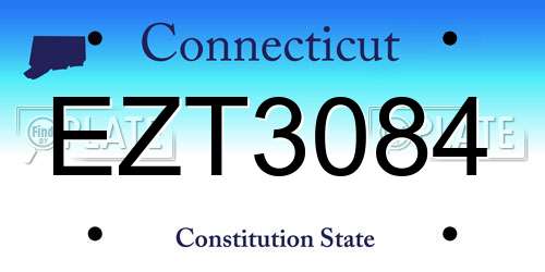 EZT3084 Connecticut License Plate