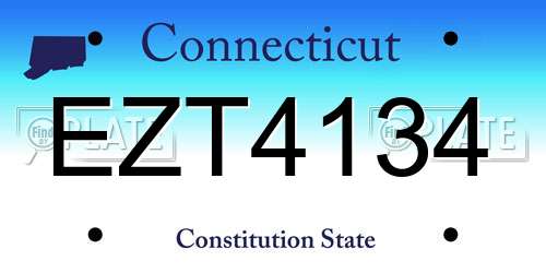 EZT4134 Connecticut License Plate