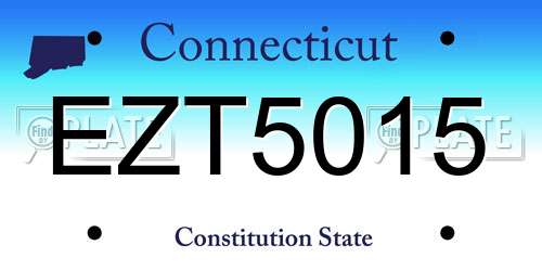 EZT5015 Connecticut License Plate