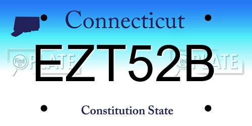 EZT52B Connecticut License Plate