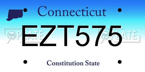 EZT575 Connecticut License Plate