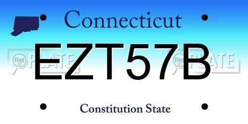 EZT57B Connecticut License Plate