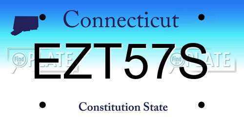 EZT57S Connecticut License Plate
