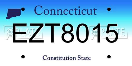 EZT8015 Connecticut License Plate