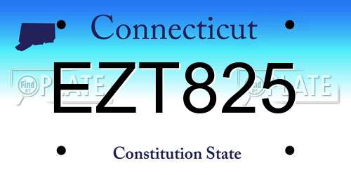 EZT825 Connecticut License Plate