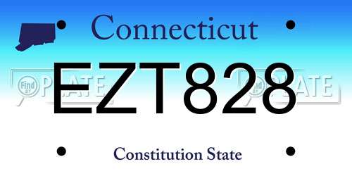 EZT828 Connecticut License Plate