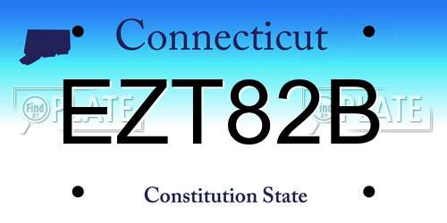EZT82B Connecticut License Plate