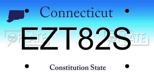 EZT82S Connecticut License Plate
