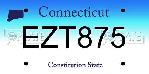 EZT875 Connecticut License Plate