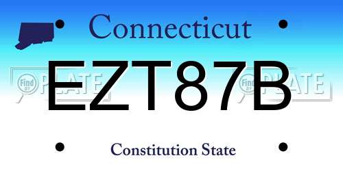 EZT87B Connecticut License Plate