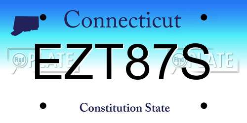 EZT87S Connecticut License Plate