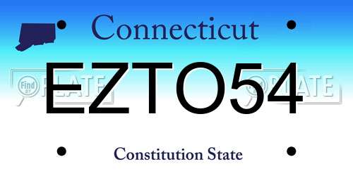 EZTO54 Connecticut License Plate