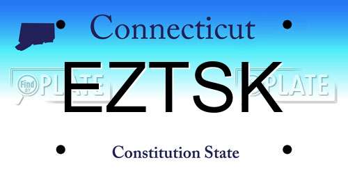 EZTSK Connecticut License Plate
