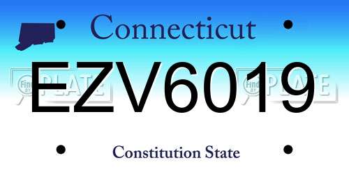 EZV6019 Connecticut License Plate