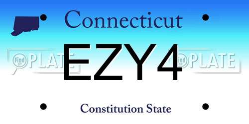 EZY4 Connecticut License Plate
