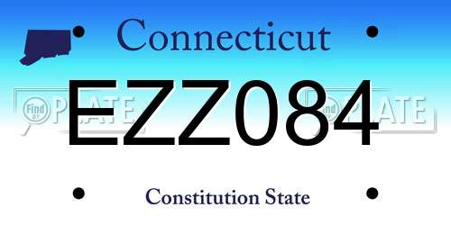 EZZ084 Connecticut License Plate