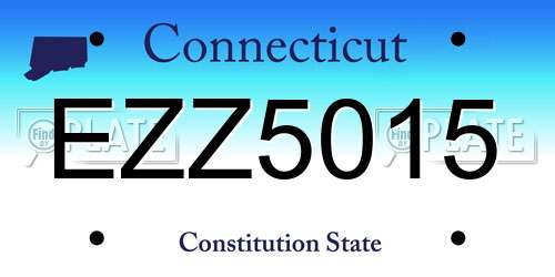 EZZ5015 Connecticut License Plate
