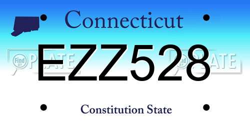 EZZ528 Connecticut License Plate