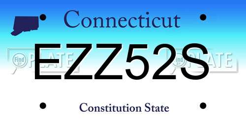 EZZ52S Connecticut License Plate