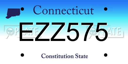 EZZ575 Connecticut License Plate