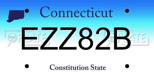 EZZ82B Connecticut License Plate