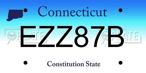 EZZ87B Connecticut License Plate