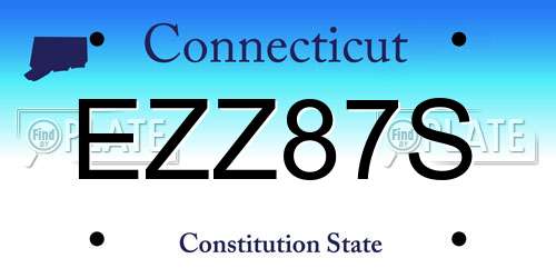 EZZ87S Connecticut License Plate