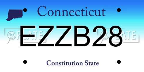 EZZB28 Connecticut License Plate
