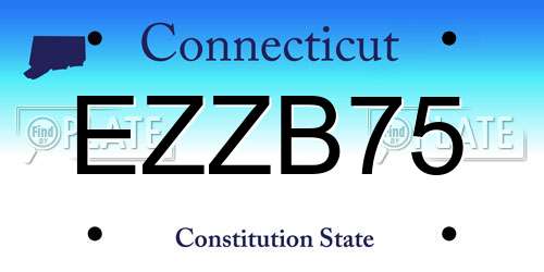 EZZB75 Connecticut License Plate