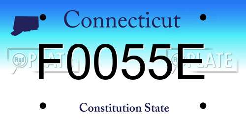 F0055E Connecticut License Plate