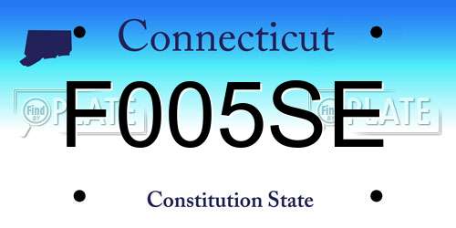 F005SE Connecticut License Plate