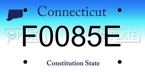 F0085E Connecticut License Plate