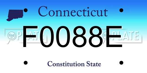 F0088E Connecticut License Plate