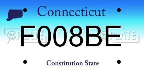 F008BE Connecticut License Plate