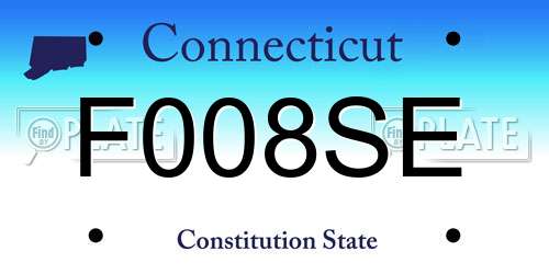 F008SE Connecticut License Plate