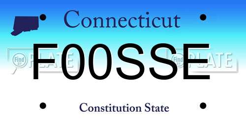 F00SSE Connecticut License Plate