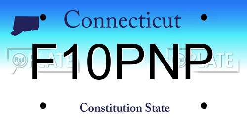 F10PNP Connecticut License Plate