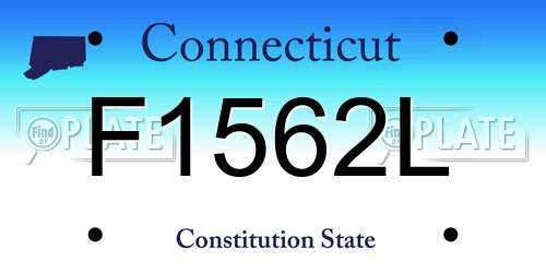 F1562L Connecticut License Plate